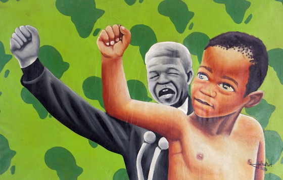 Image 1 of Billy Gubul'Art Hedendaagse Afrikaanse kunst - Acryl op stof