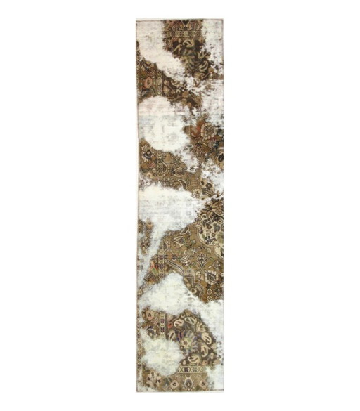 Orientalische Handgeknüpfter Vintage Art Klassik & Relief Design 298 x 70 cm Beige Farbe