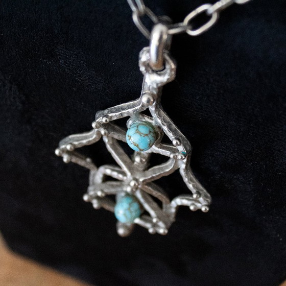 Image 1 of Necklace with large pendant, Brutalist, South Western style