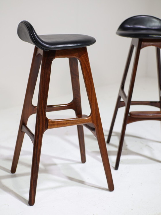 2x OD61 Bar Stools Erik Buch Rosewood Danish 1960s – Barstools, Leather (photo 10 of 14)