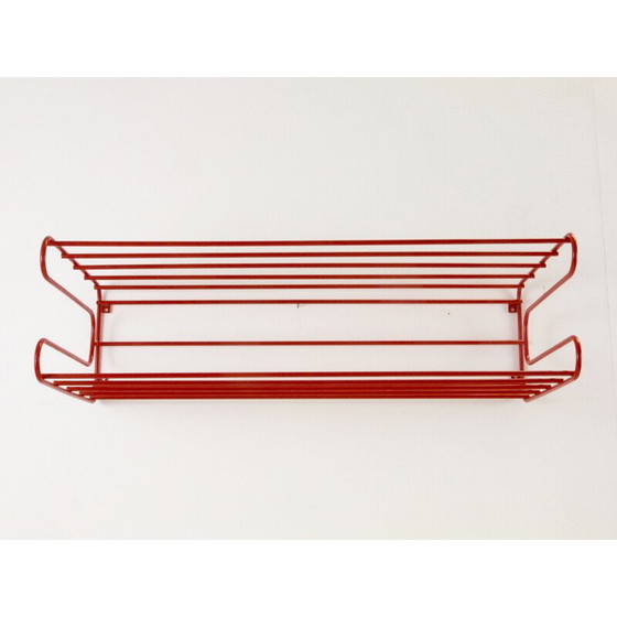 Image 1 of Vintage IKEA red wall rack from the Eighties in Memphis, Pilastro or Tomado 1980s