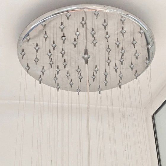 Image 1 of Vintage hanglamp uit de jaren 70 in de stijl van Verner Panton, met een futuristische uitstraling.