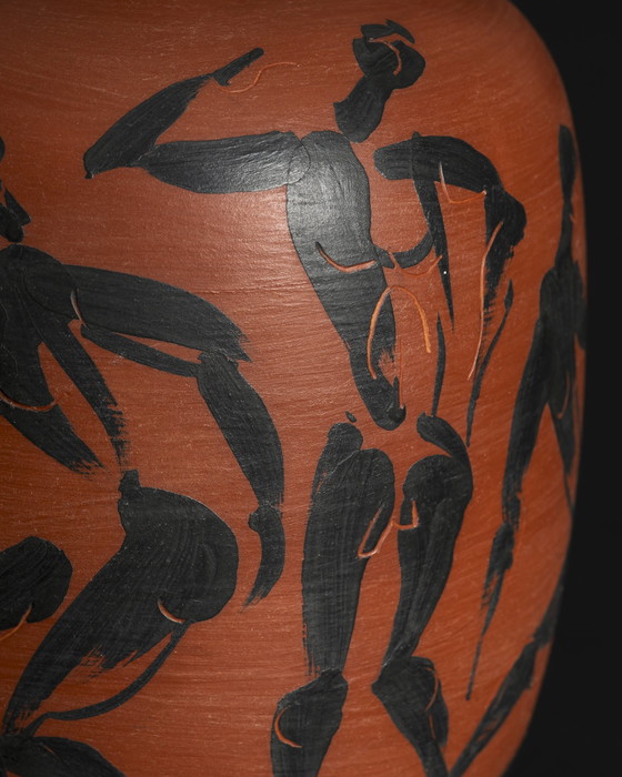 Image 1 of Einzigartige handbemalte Studio-Keramik-Künstler-Vase Dietmar Liedke Karlsruher Majolika