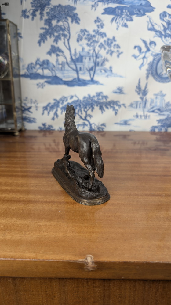 Image 1 of Jules Moigniez (1835-1894) Cheval en Bronze courant à la souche épreuve signé sur la terrasse XIXème