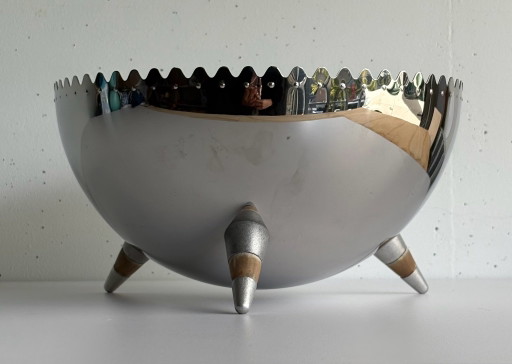 Vintage Alessi design Chimu fruit /salade schaal model JL01 chroom 