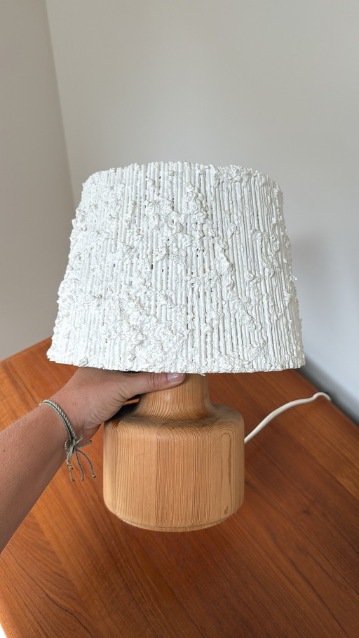 Lampe vintage en teck et taffetas par Bestform