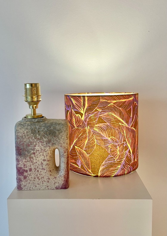 Übelacker tafellamp - batterijgevoede lamp op een haardvaas met botanische lampenkap | 42 cm (photo 6 of 15)