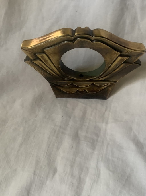 Boîtier de Pendule Art Déco en Métal Patiné – Décoratif Vintage, Bronze ou Laiton – decoratieve objecten (photo 2 of 11)