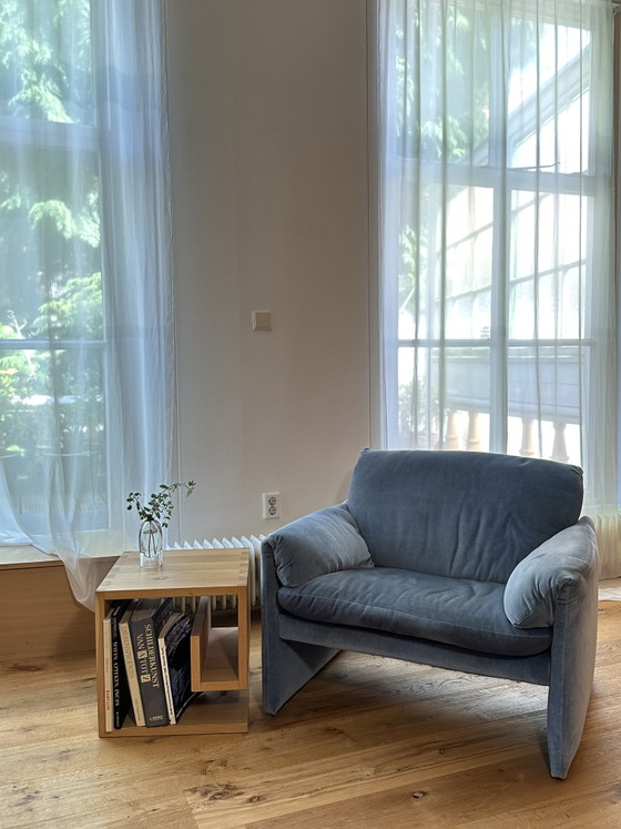 Image 1 of Leolux Bora Bora Sessel – Cassina Maralunga-Stil in Himmelblau