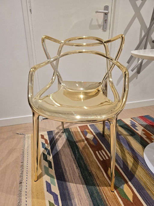 4x Kartell Master eetkamerstoel Metallic Gold