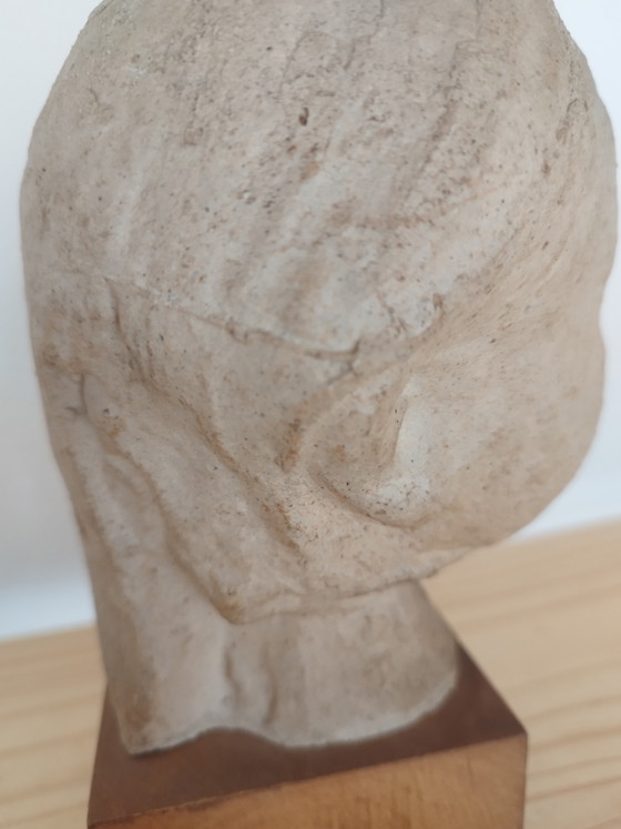 Lorenzo Pepe (1912-1984), Testa, Litoceramica auf Holzsockel, Signiert – Bildhauerei, Wood (photo 12 of 13)