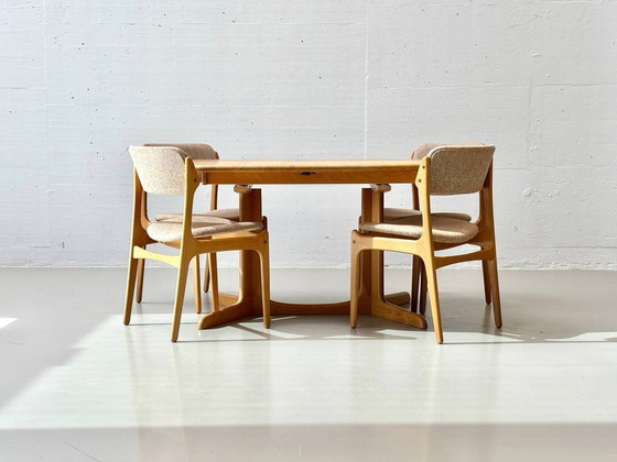 Image 1 of Set of table and 6 chairs by Erik Buch for Gudme Møbelfabrik A/S, 1960s