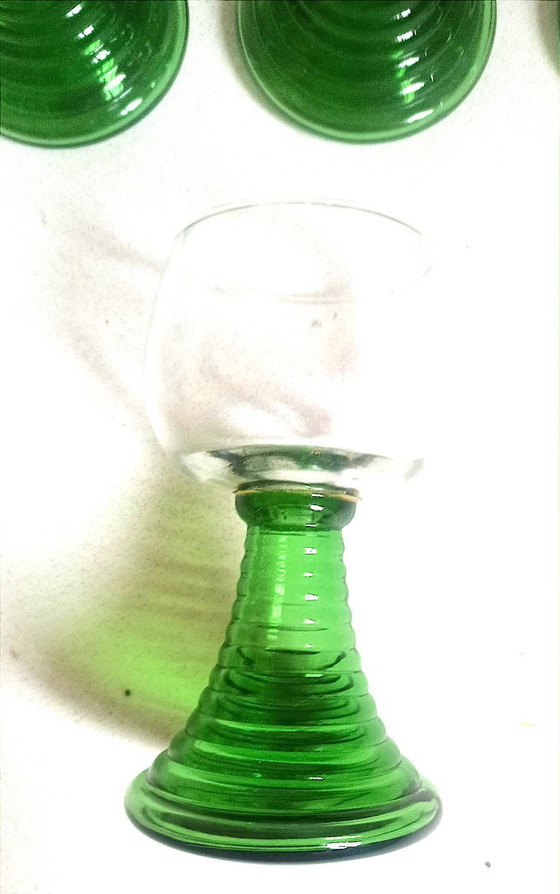 Image 1 of Set van 10 Roemer wijnglazen, 16 cm hoog.