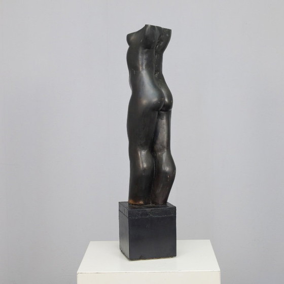 Image 1 of Bronzene stehende weibliche Torso-Skulptur von Francine Govers, 1990er Jahre