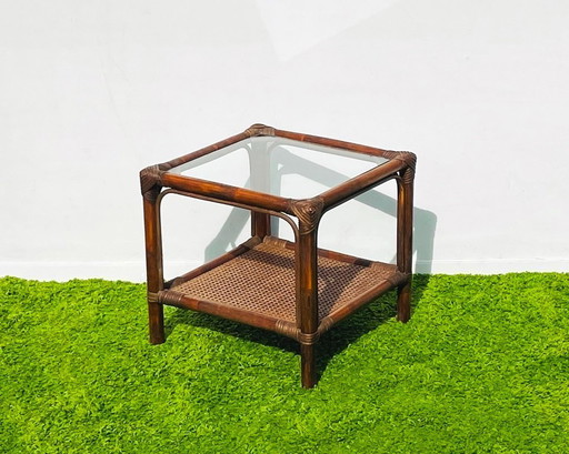 Table d'appoint en bambou ~ Style vintage années 70 ~ Table basse