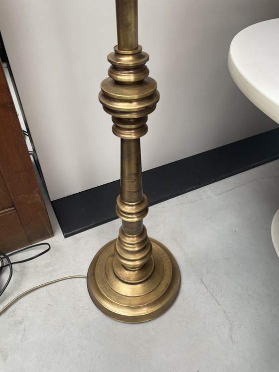 Heavy Brass Floor Lamp, Scolari 1970s – Sciolari, Floor lights, Glass (photo 4 of 7)