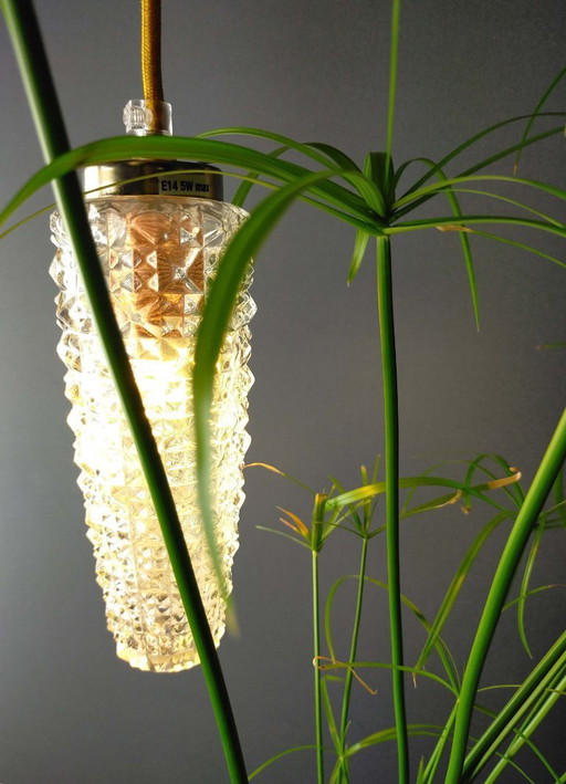 Lámpara portátil con forma de espiga de trigo de cristal
