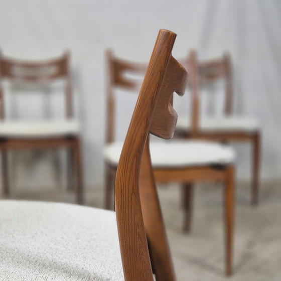 Image 1 of 6 vintage Danish design dining chairs 1960s-70s Bouclé