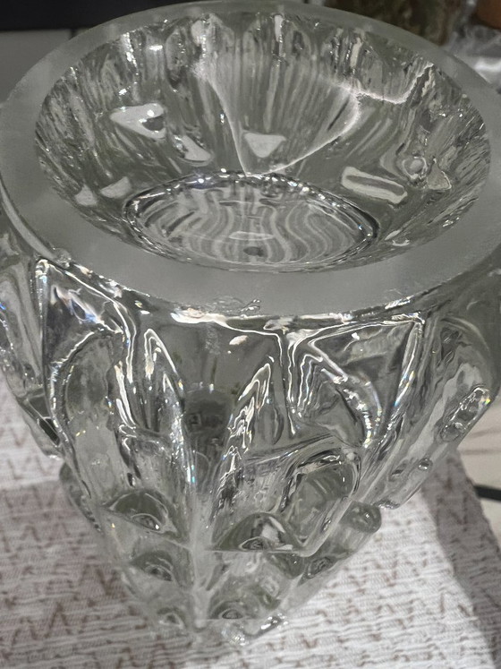 Vaso vintage ceco 1956 Frantisek Vizner, Sklo Union, Vasi, Vetro, Trasparente, Modern (foto 3 di 5)