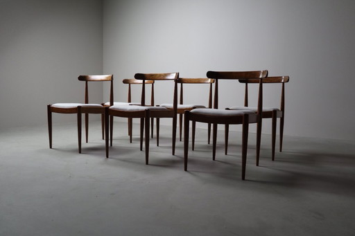 Set of six Alfred Hendrickx Model 500 dining chairs in Rosewood