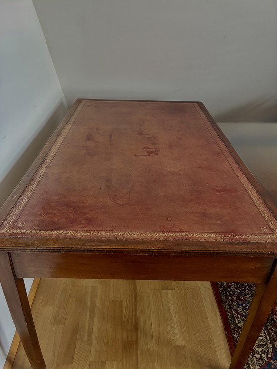 Image 1 of Mahogany pedestal desk, handmade in Victorian style