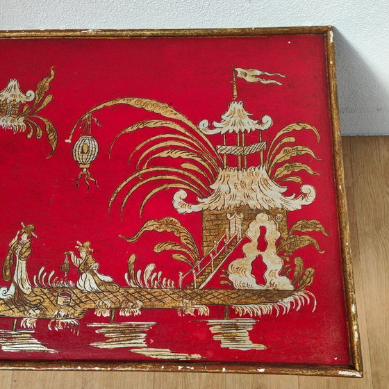 Image 1 of Vintage Chinoiserie Japandi Salontafel, Koffietafel Hout