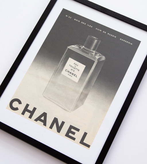 Originele Vintage Chanel Eau de Toilette No. 5 Reclameposter 1962 / Niet ingelijst / 32x24cm / Zeer Goede Staat / Geen Herdruk