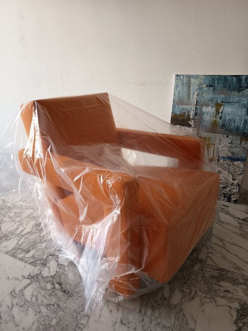 CASSINA Utrecht 637 armchair in Kvadrat Wool Orange 13L by Gerrit Thomas Rietveld