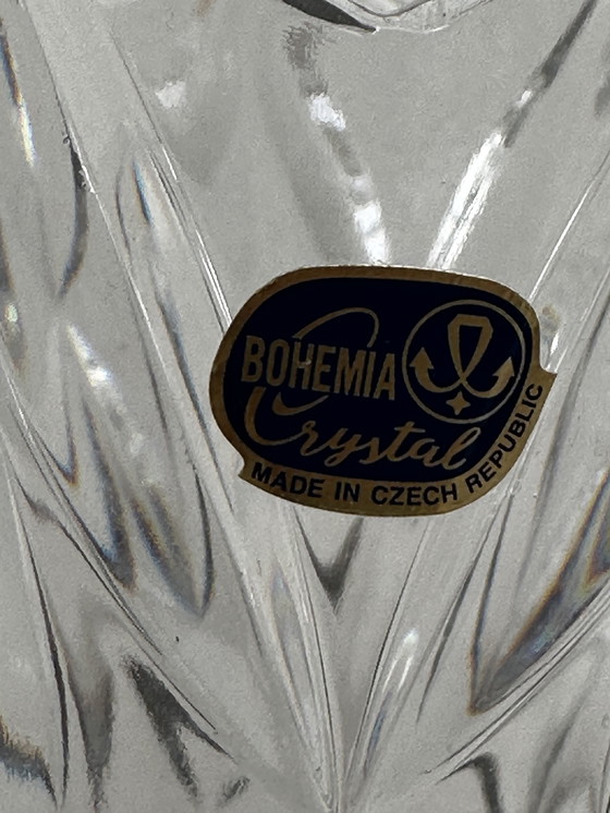 Image 1 of Vintage geslepen kristallen vaas - Bohemen kristal - H 30 cm