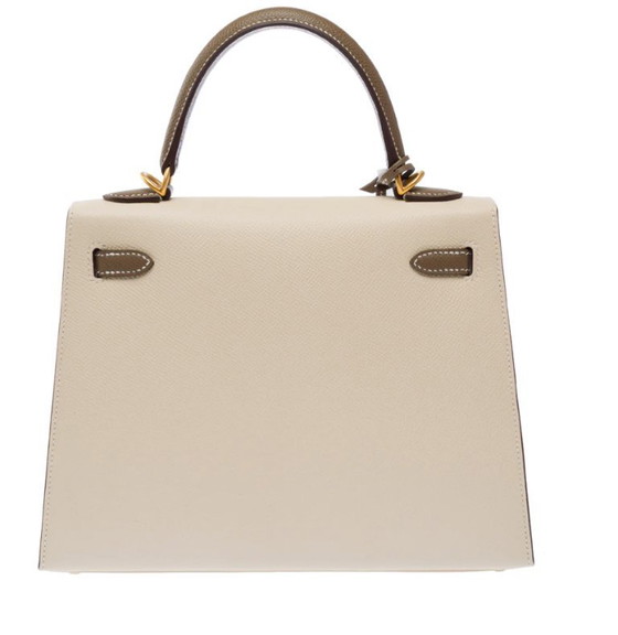 Image 1 of Sac HERMES Kelly 25 en Cuir Blanc - 103494