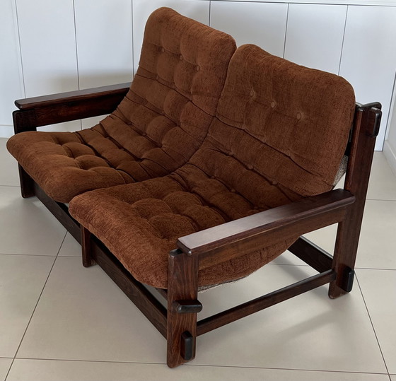 Image 1 of Scandinavische eiken tweezitsbank, jaren 60