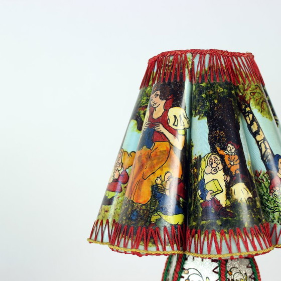 Rare Mid Century Snow White And Seven Dwarfs Children’s Table Lamp, 1950s – Other, Plastic (photo 4 of 14)