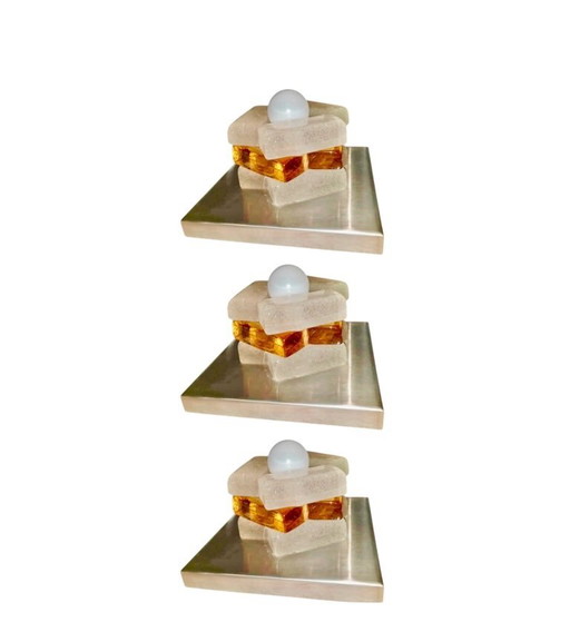 Albano Poli by Poliarte Wall Lighting Glass Murano, Italy 1970