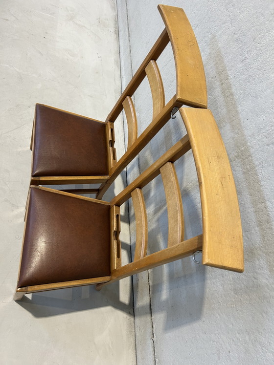 Image 1 of Set van 2 vintage kerkstoelen