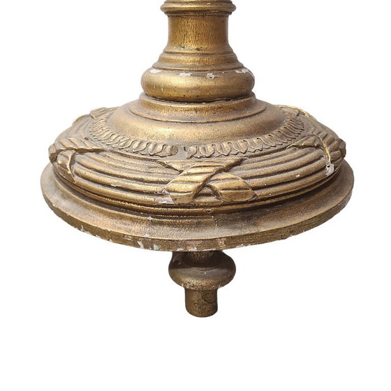 Image 1 of Lámpara de pie clásica francesa de madera, mediados del siglo XX