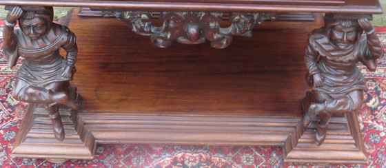 Unique Carved Vintage Cabinet with Carving and Beautiful Figures 1 Large Deep Drawer Very Good Condition (photo 7 of 11)