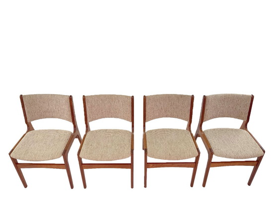 Image 1 of vintage set of four dining room chairs model 89 by Erik Buch for Anderstrup Möbelfabrik