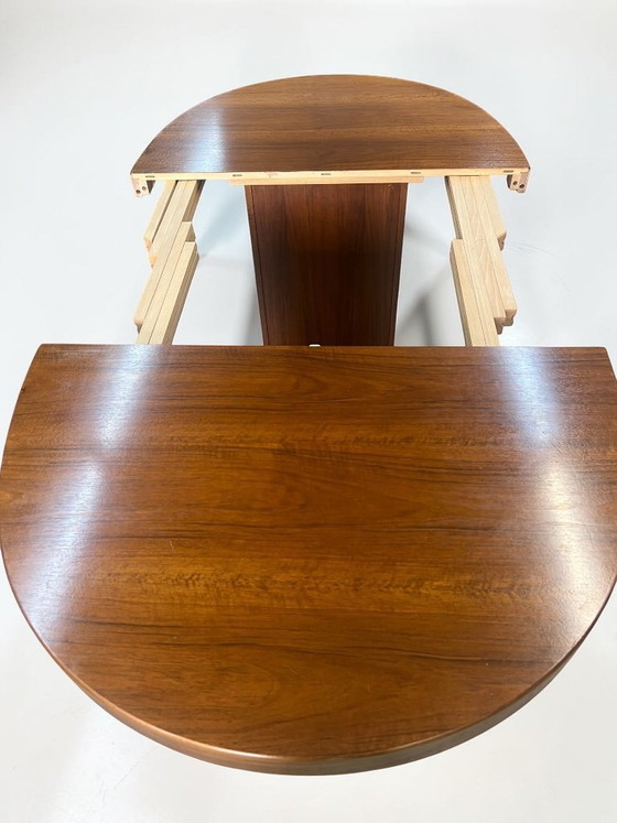 Image 1 of Mid Century Esstisch Nussbaum ausziehbar 140–260 cm | Vintage Design Tisch massiv Holz Alma Deutschland