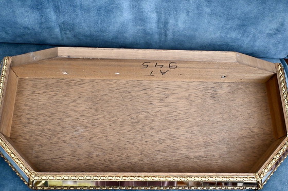 Image 1 of Grote Venetiaanse mozaïekspiegel bijpassend spiegelplateau