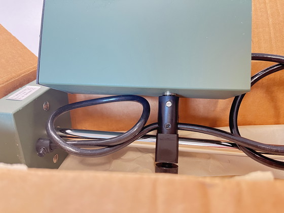 Image 1 of Philips NPS 69 plafondlamp 1970 nog in doos donker groen