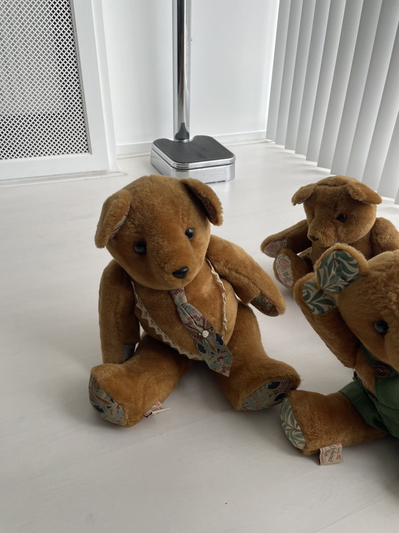 Image 1 of Set di orsetti di peluche vintage, di varie dimensioni e con diversi abiti.