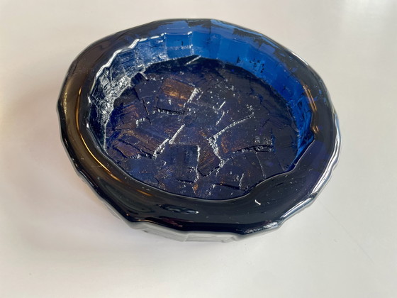Image 1 of Schale aus mundgeblasenem Glas aus der Cobalt-Serie von Göte Augustsson für Ruda Glasbruk