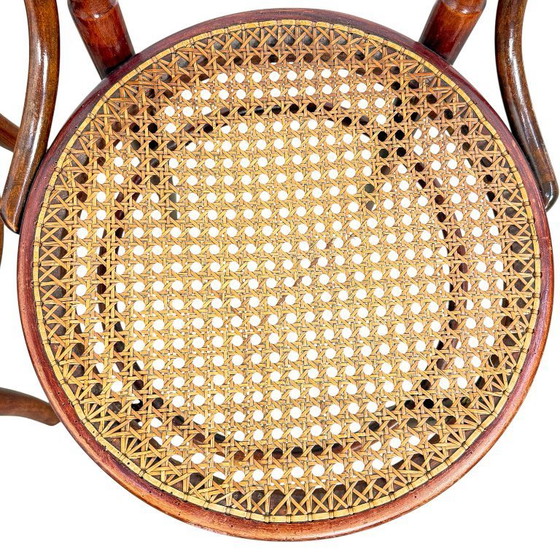 Image 1 of Set of two antique Fischel bentwood chairs – Viennese café chairs – webbing seats