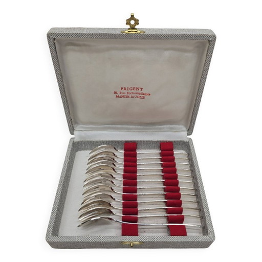 12-Piece Silver-Plated Metal Dessert Fork Set – besteksets (photo 2 of 5)