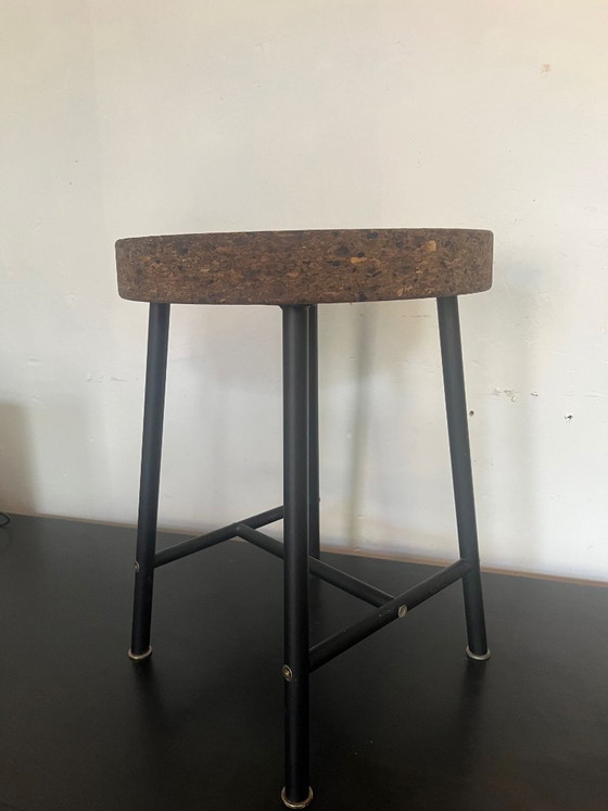 IKEA SINNERLIG Cork Stool by Ilse Crawford – 2015 Scandinavian Design – Black Steel & Cork – Metal, Modern (photo 3 of 7)