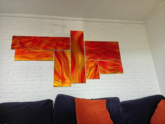 Image 1 of Opera d'arte in alluminio arancione