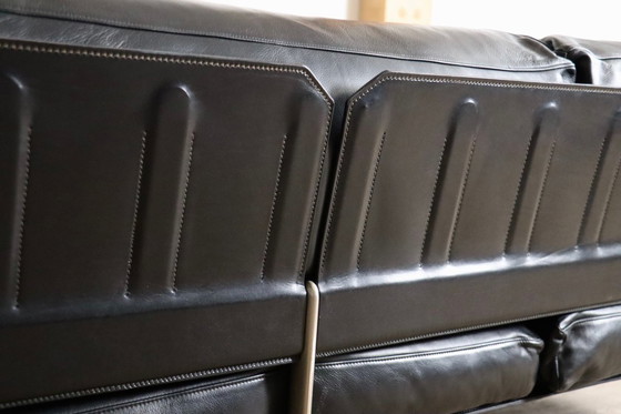 Image 1 of Dreisitzer-Sofa Diesis aus schwarzem Leder von Antonio Citterio für B&B Italia, 1970er Jahre