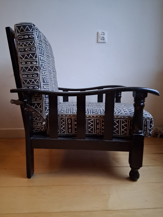 Image 1 of Zwart eiken rookstoel of morris recliner verstelbare rugleuning 