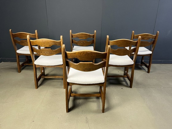 Image 1 of Vintage brutalistische eetkamerstoelen, set van 6 - jaren 60