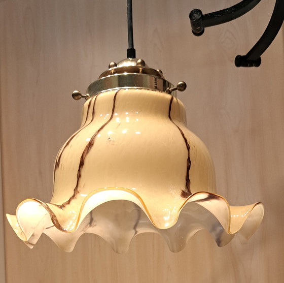 Image 1 of VINTAGE 70' PEILL & PUTZLER LAMPE DE PLAFOND beige marron